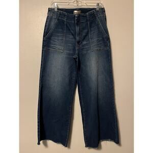 KUT from the Kloth Meg Fab Ab Wide Leg Jeans Women’s 10 High Rise Distressed Hem